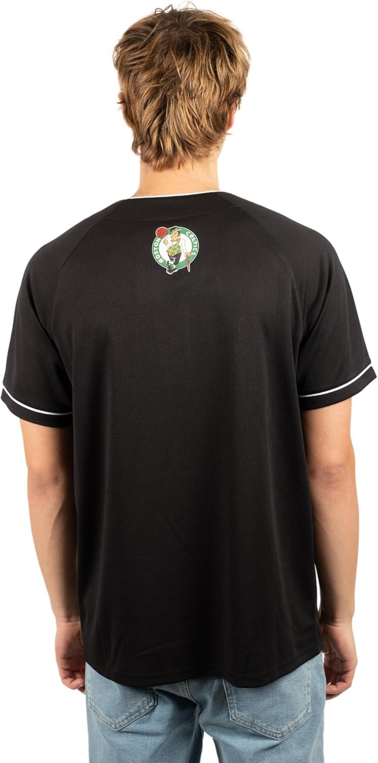 imageUltra Game Mens NBA Official Super Soft Button Down Jersey Baseball ShirtBlack 23