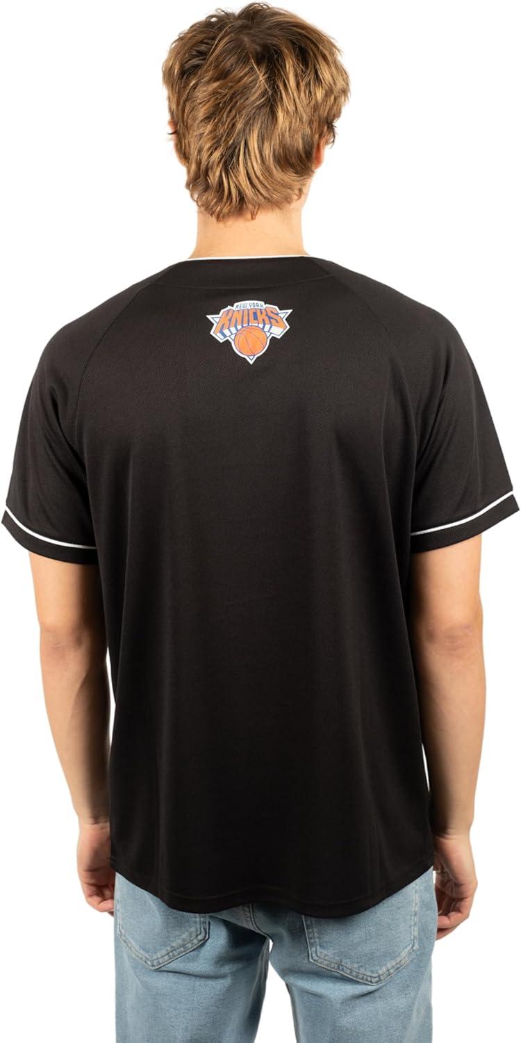 imageUltra Game Mens NBA Official Super Soft Button Down Jersey Baseball ShirtBlack 23