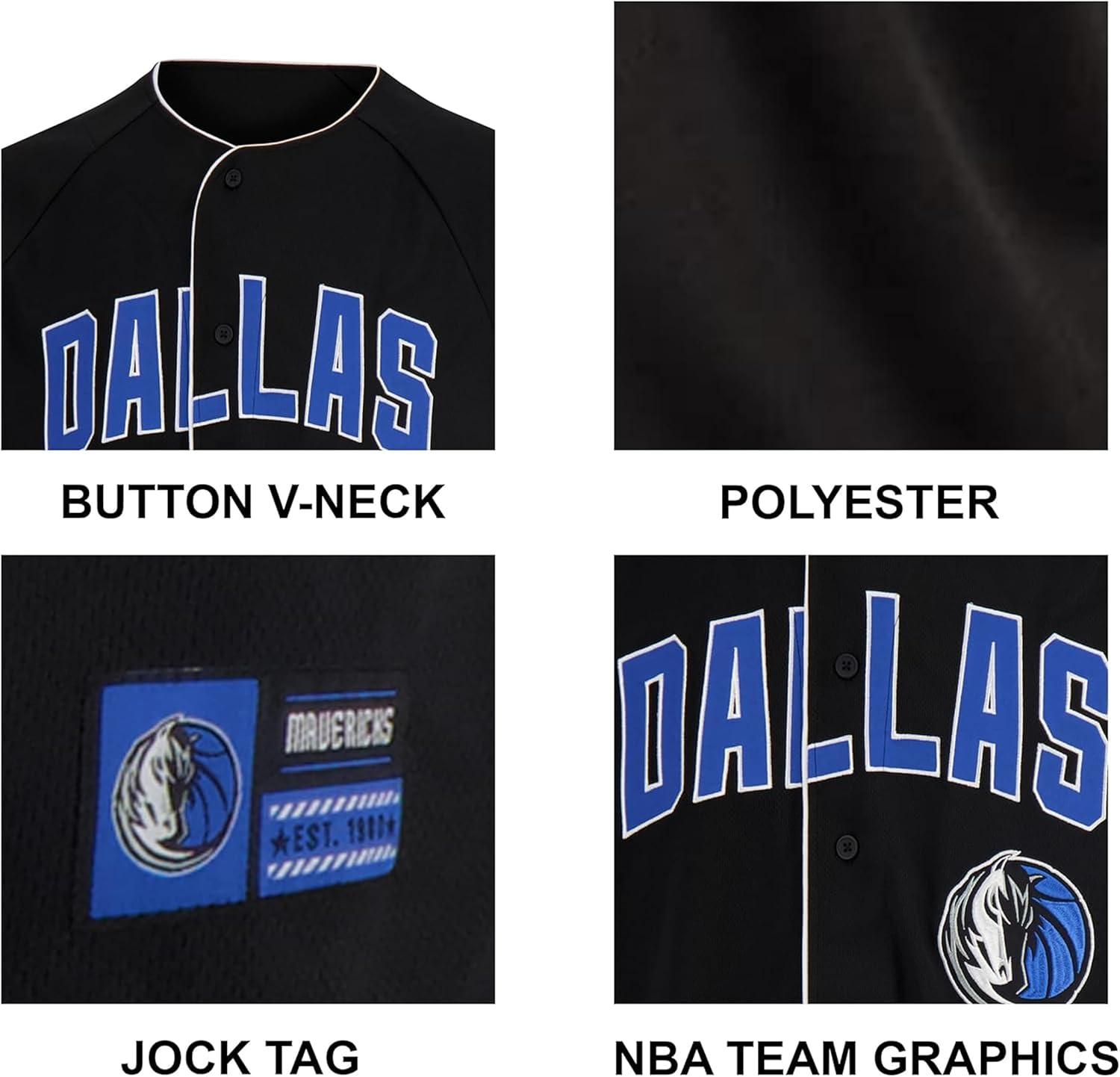 imageUltra Game Mens NBA Official Super Soft Button Down Jersey Baseball ShirtBlack 23