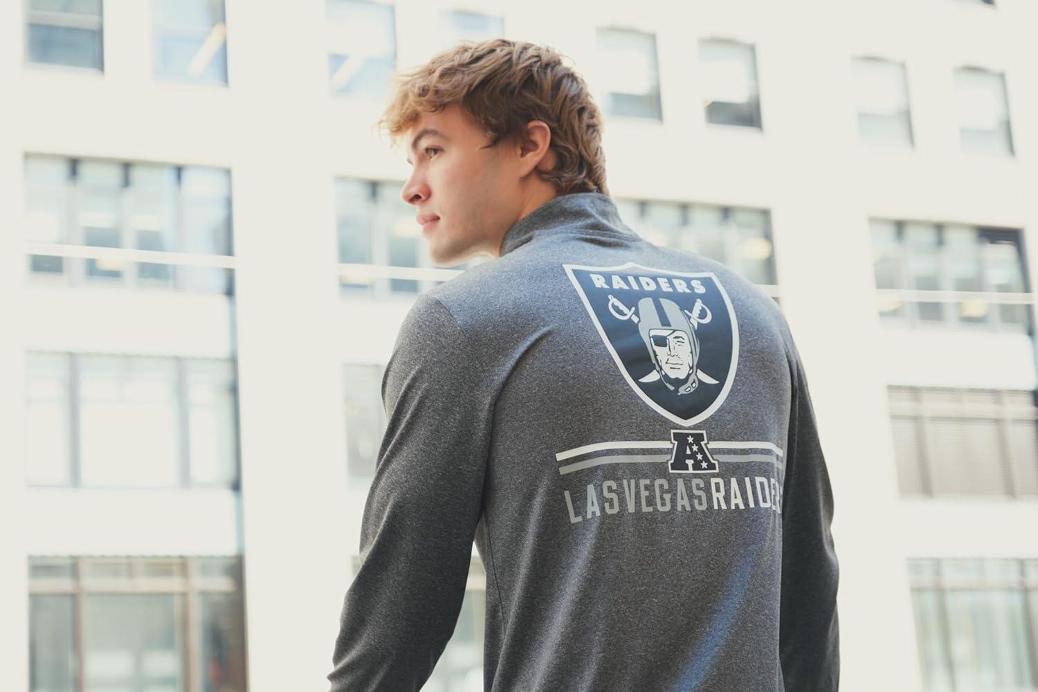 imageUltra Game NFL Mens Super Soft Quarter Zip Long Sleeve TShirt Minnesota Vikings Heather Gray XLarge