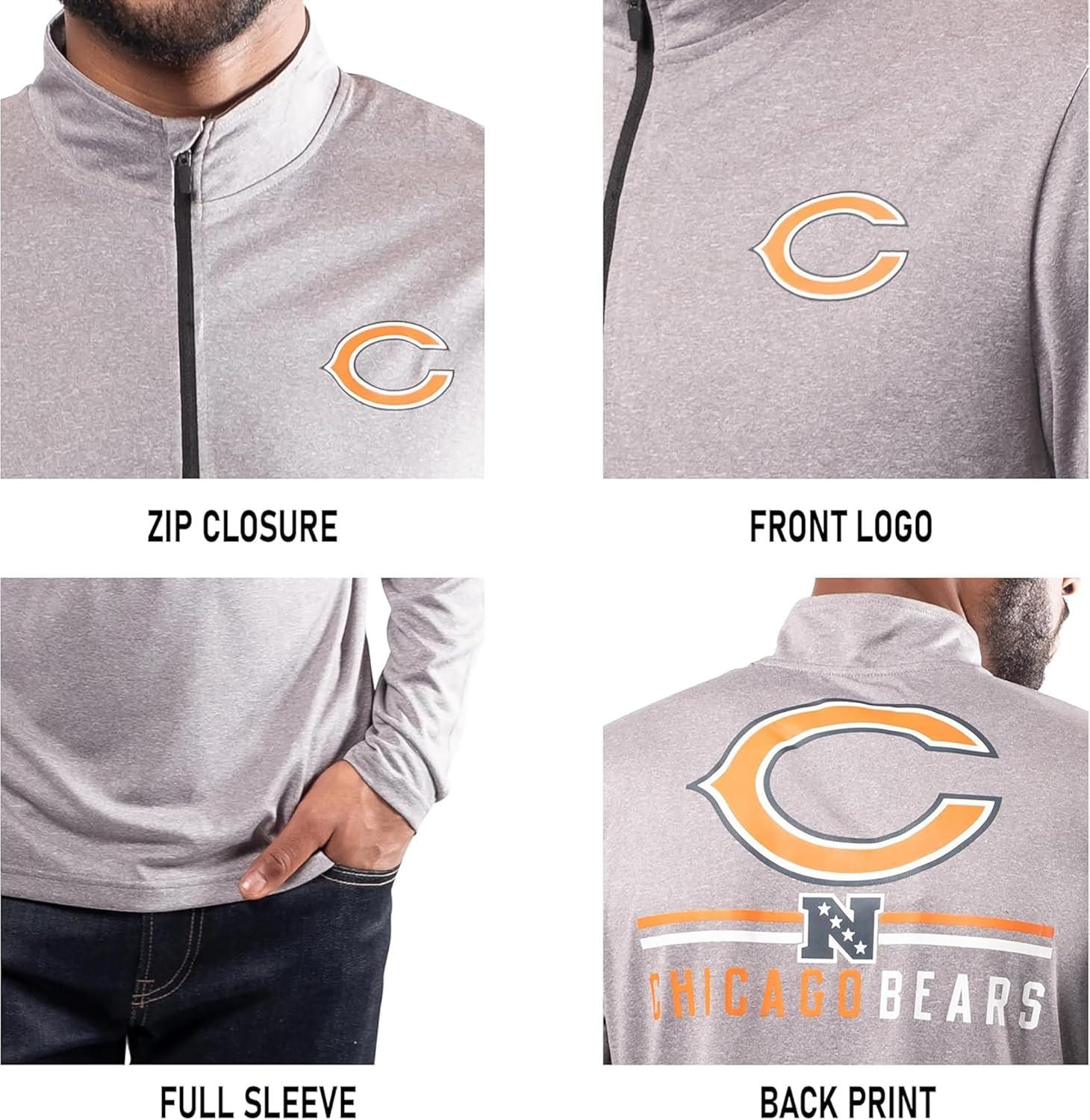 imageUltra Game NFL Mens Super Soft Quarter Zip Long Sleeve TShirt Philadelphia Eagles Heather Gray XLarge