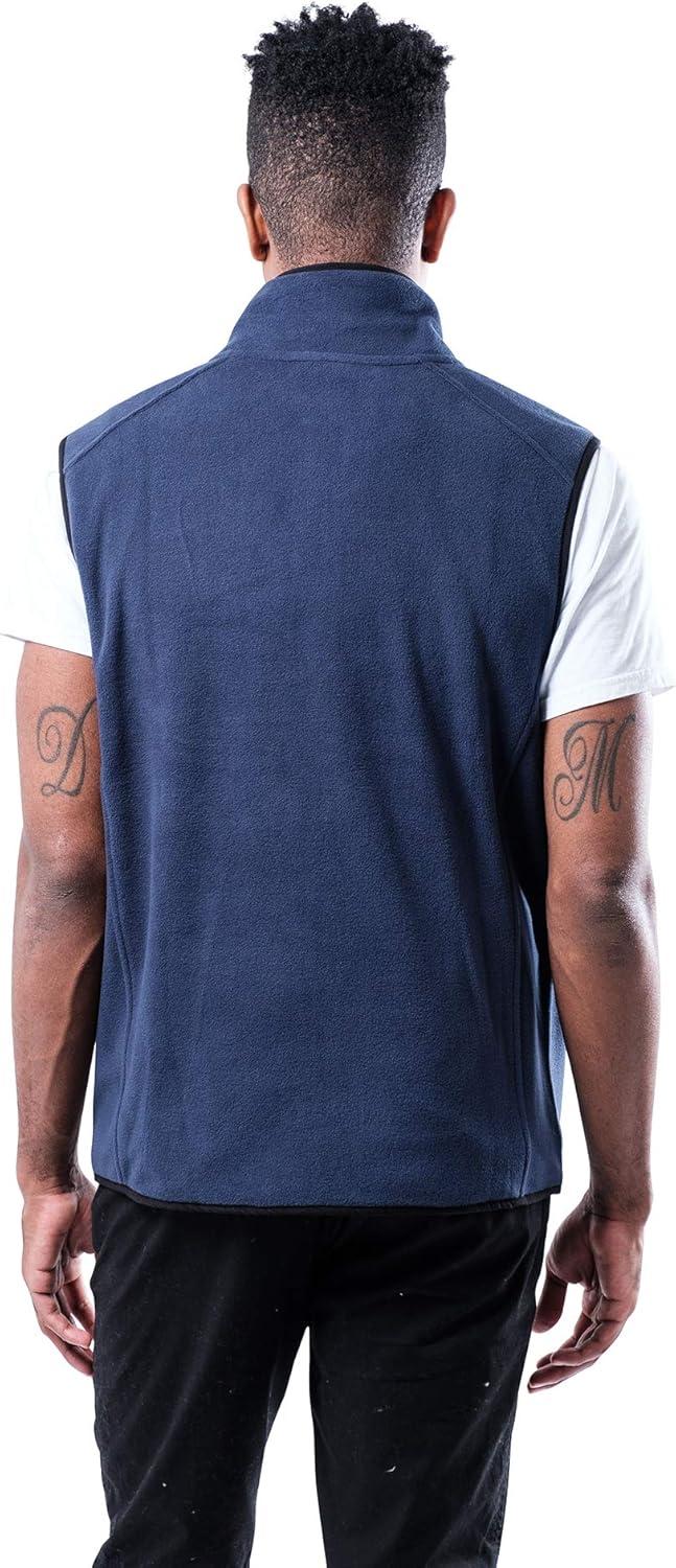 imageUltra Game NFL New England Patriots Mens Polar Fleece Vest with Reflective Zipper Tape Team Color XLarge