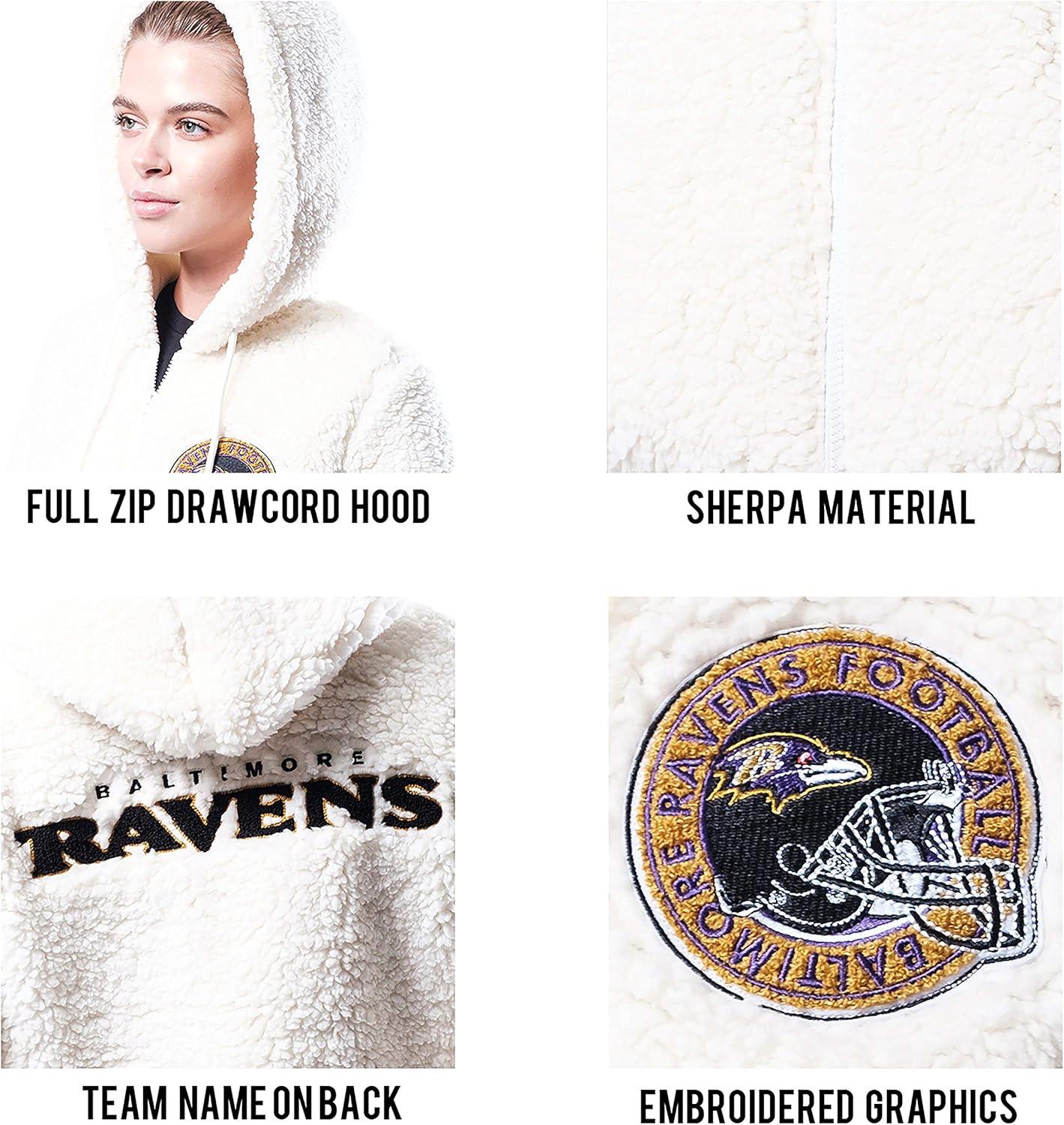 imageUltra Game NFL New Orleans Saints Womenss Fleece Sherpa Hoodie Jacket Cream Small