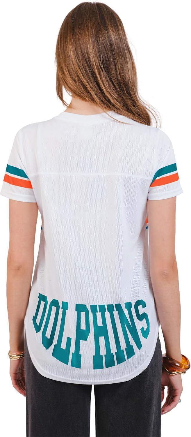 imageUltra Game NFL Official Womens Super Soft Mesh Jersey TShirt Miami Dolphins White Medium