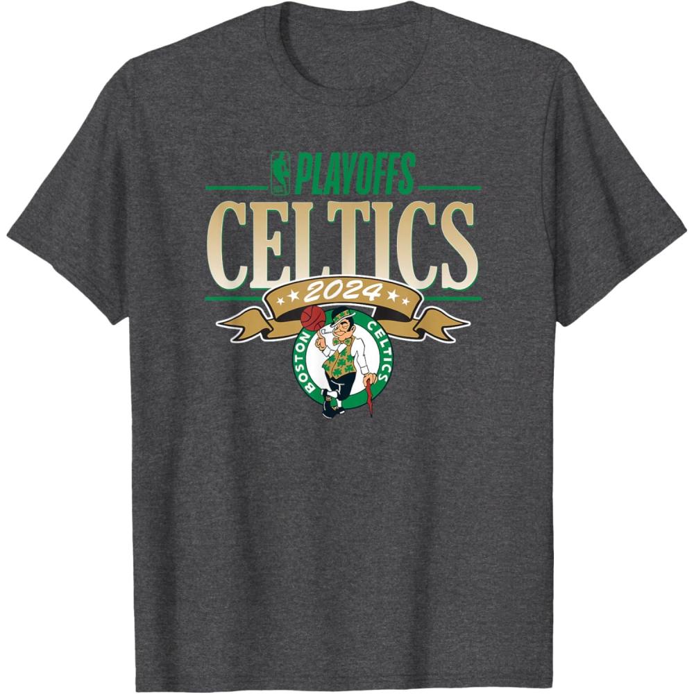 imageNBA Licensed Boston Celtics 2024 Playoffs TShirtDark Heather Grey