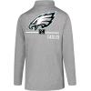 Ultra Game NFL Men’s Super Soft Quarter Zip Long Sleeve T-Shirt, Philadelphia Eagles, Heather Gray, X-Large