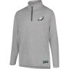 Ultra Game NFL Men’s Super Soft Quarter Zip Long Sleeve T-Shirt, Philadelphia Eagles, Heather Gray, X-Large