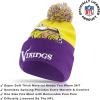 Ultra Game NFL Official Adults Unisex Super Soft Winter Beanie Knit Hat with Extra Warm Touch Screen Gloves, Minnesota Vikings, Team Color 2, 1SIZE