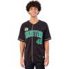 Ultra Game Men’s NBA Official Super Soft Button Down Jersey Baseball Shirt(Black)