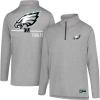 Ultra Game NFL Men’s Super Soft Quarter Zip Long Sleeve T-Shirt, Philadelphia Eagles, Heather Gray, X-Large