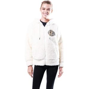 Ultra Game NFL New Orleans Saints Womenss Fleece Sherpa Hoodie Jacket, Cream, Small