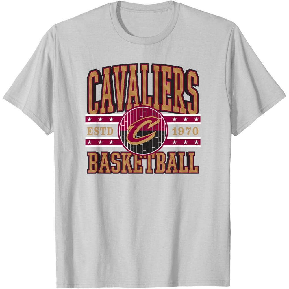 imageCleveland Cavaliers NBA Adult Unisex Grey XSmall Classic Crew Neck Short Sleeve TShirtSilver Grey