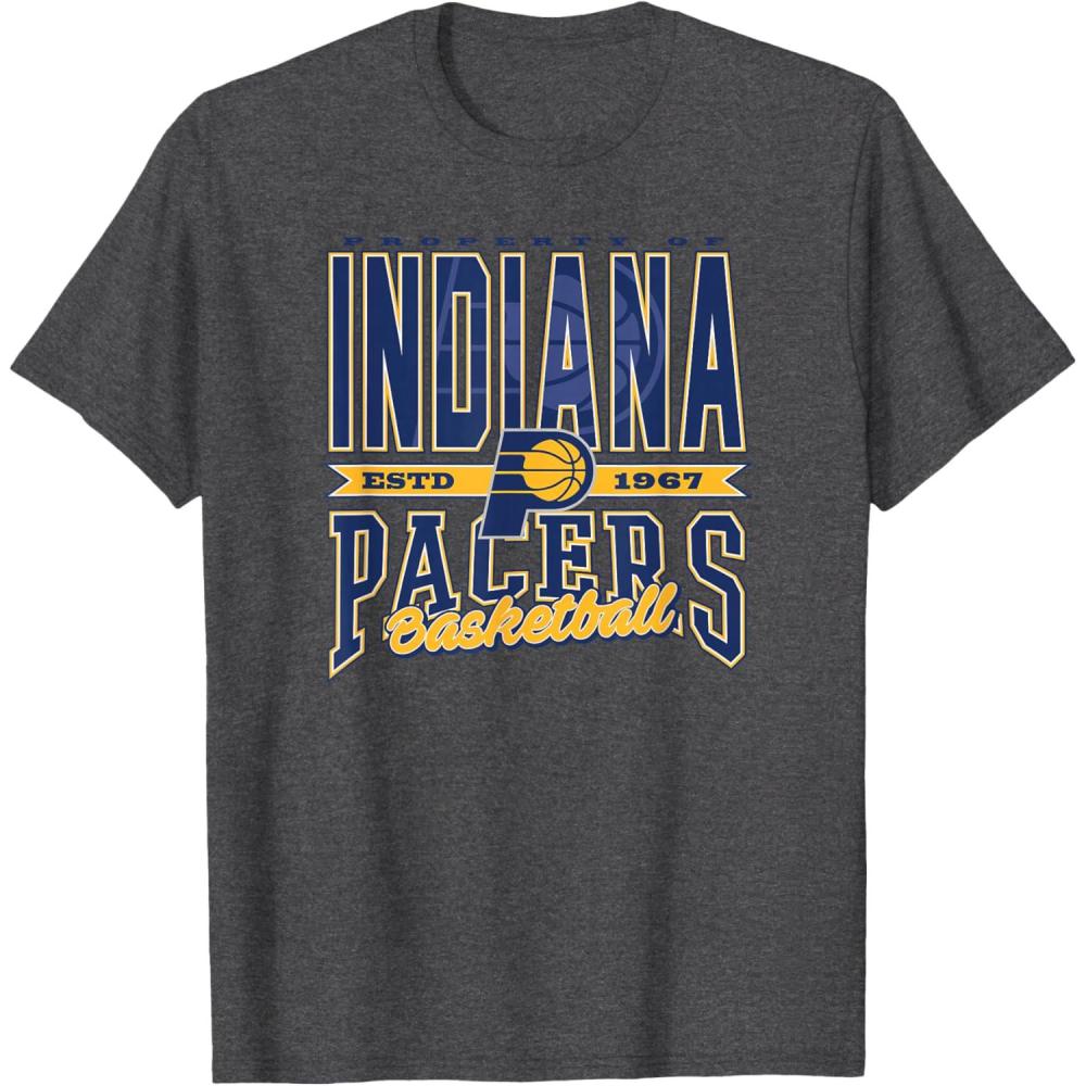 imageIndiana Pacers NBA Nonstop Action TShirt Mens Black SmallDark Heather Grey