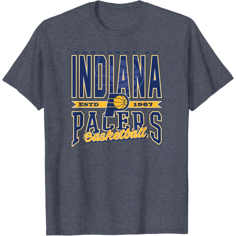 imageIndiana Pacers NBA Nonstop Action TShirt Mens Black SmallHeather Blue
