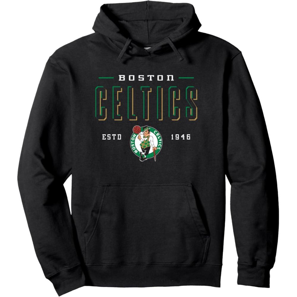 imageNBA Official Boston Celtics Half Moon Pullover HoodieBlack
