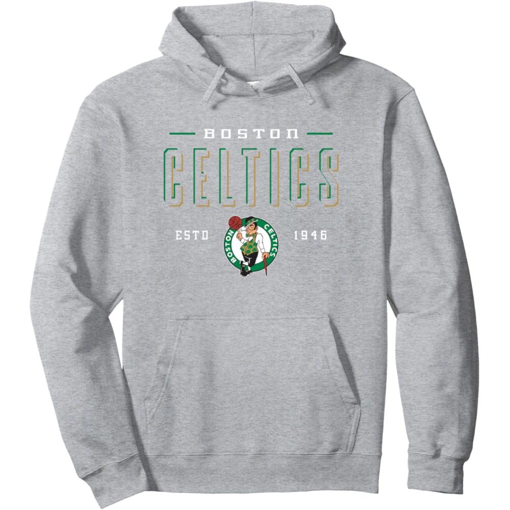 imageNBA Official Boston Celtics Half Moon Pullover HoodieHeather Grey