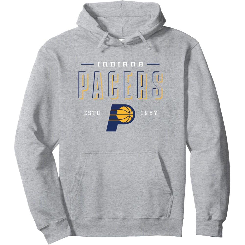 imageNBA Official Indiana Pacers Half Moon Pullover HoodieHeather Grey