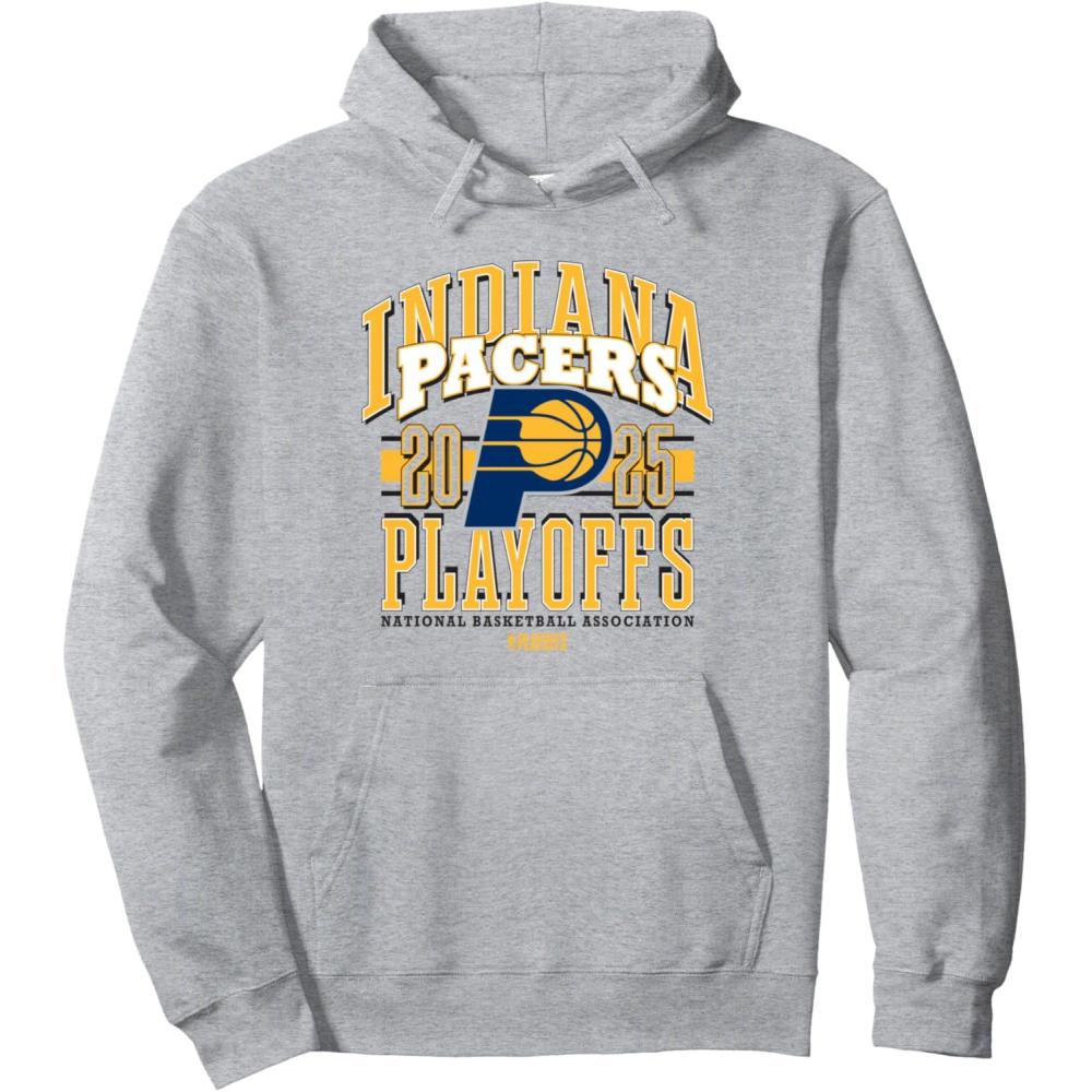 imageNBA Official Indiana Pacers Playoffs 2025 Showtime Pullover HoodieHeather Grey