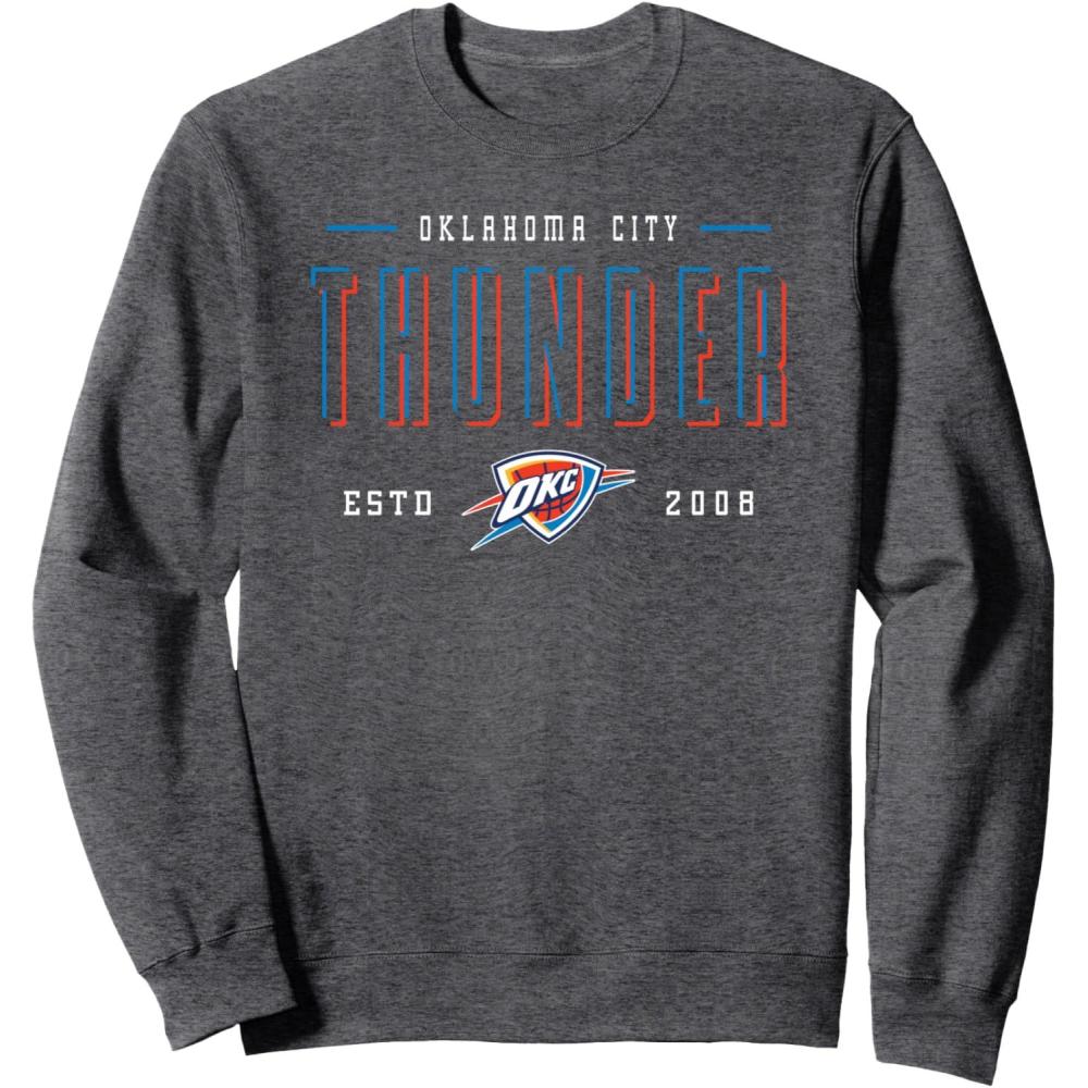 imageNBA Official Oklahoma City Thunder Negative Space SweatshirtDark Heather Grey