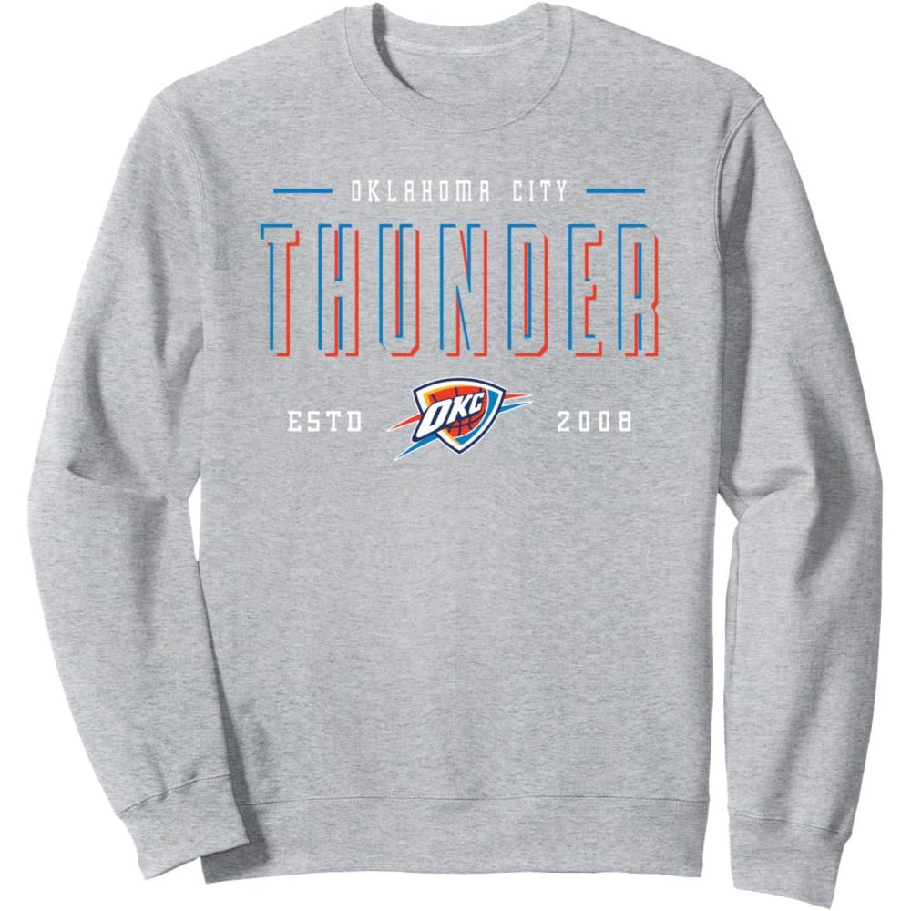 imageNBA Official Oklahoma City Thunder Negative Space SweatshirtHeather Grey