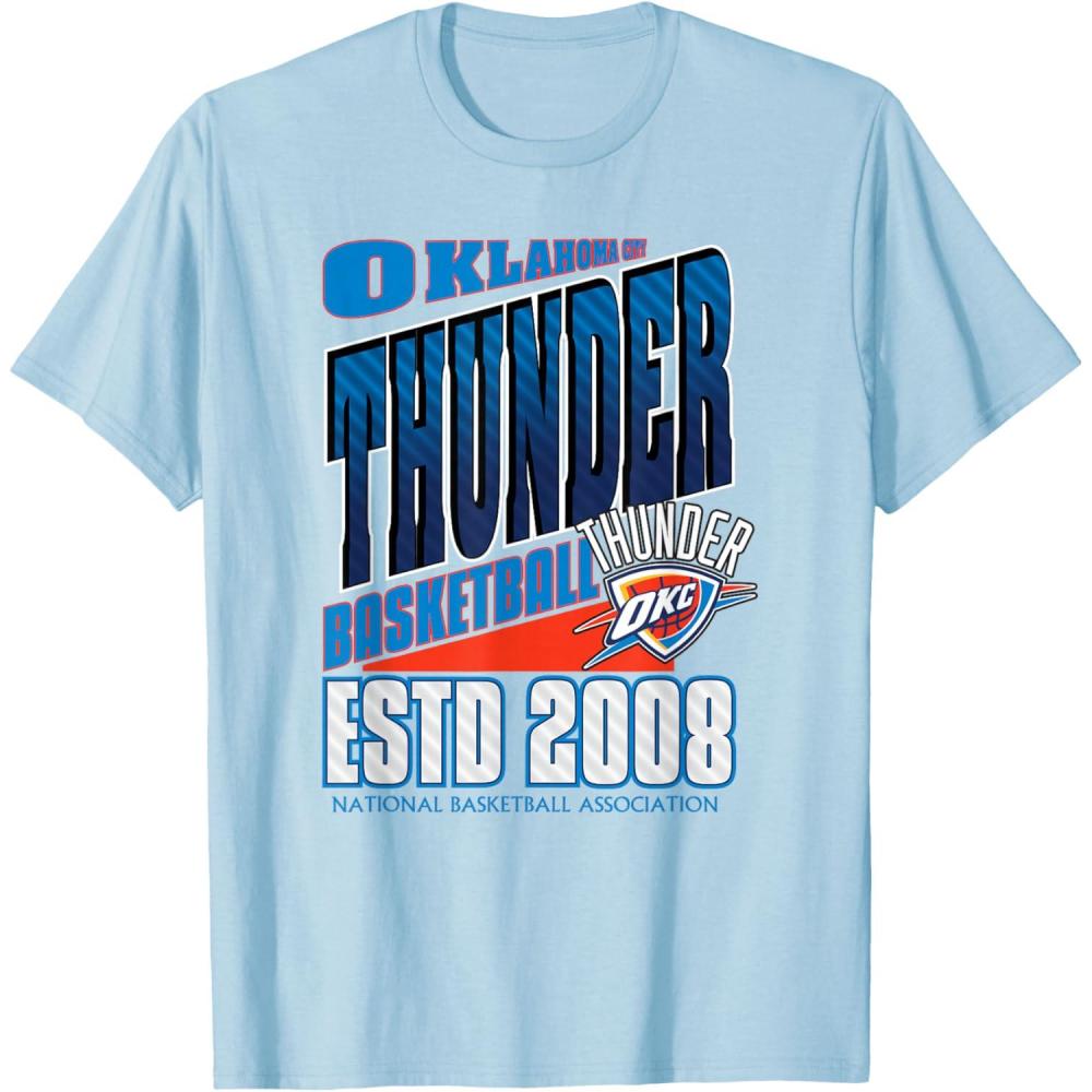 imageOklahoma City Thunder TShirt Black Small Unisex Short Sleeve Classic NBA Team Breakaway TShirtBaby Blue