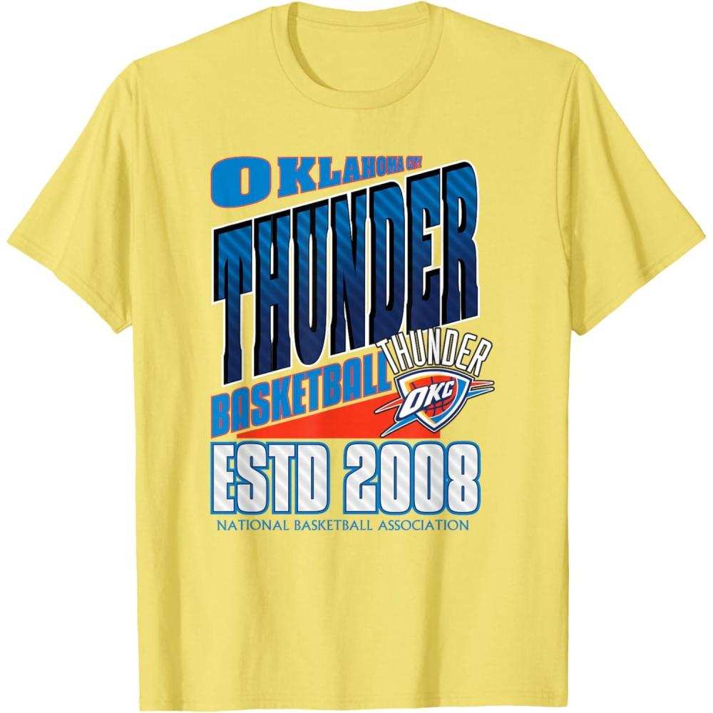 imageOklahoma City Thunder TShirt Black Small Unisex Short Sleeve Classic NBA Team Breakaway TShirtLemon Yellow