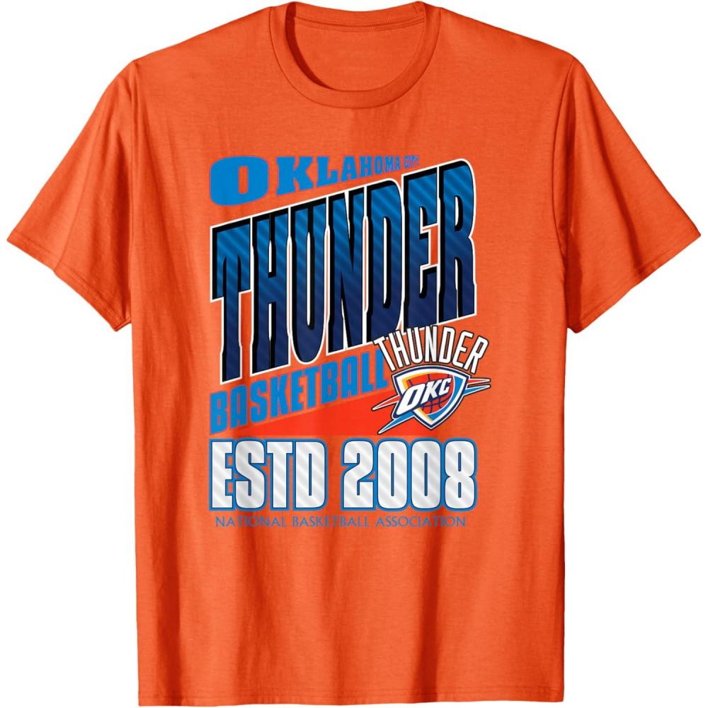 imageOklahoma City Thunder TShirt Black Small Unisex Short Sleeve Classic NBA Team Breakaway TShirtOrange