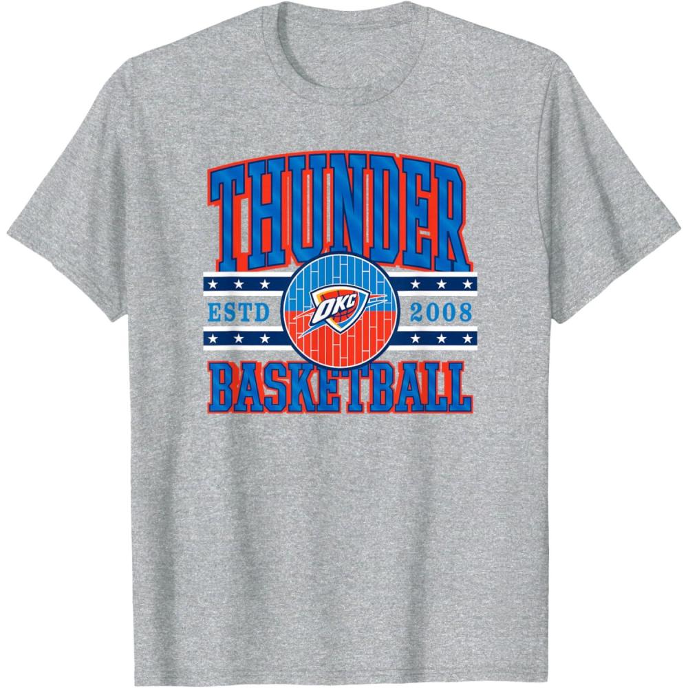 imageOklahoma City Thunder TShirt UnisexAdults Black Small Short Sleeve Classic Fit NBA Team TShirtHeather Grey