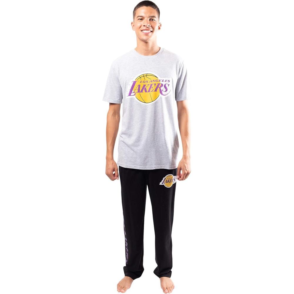 imageUltra Game Mens NBA Official 2Piece Super Soft Tee Shirt ampamp Lounge Pants SetLos Angeles Lakers