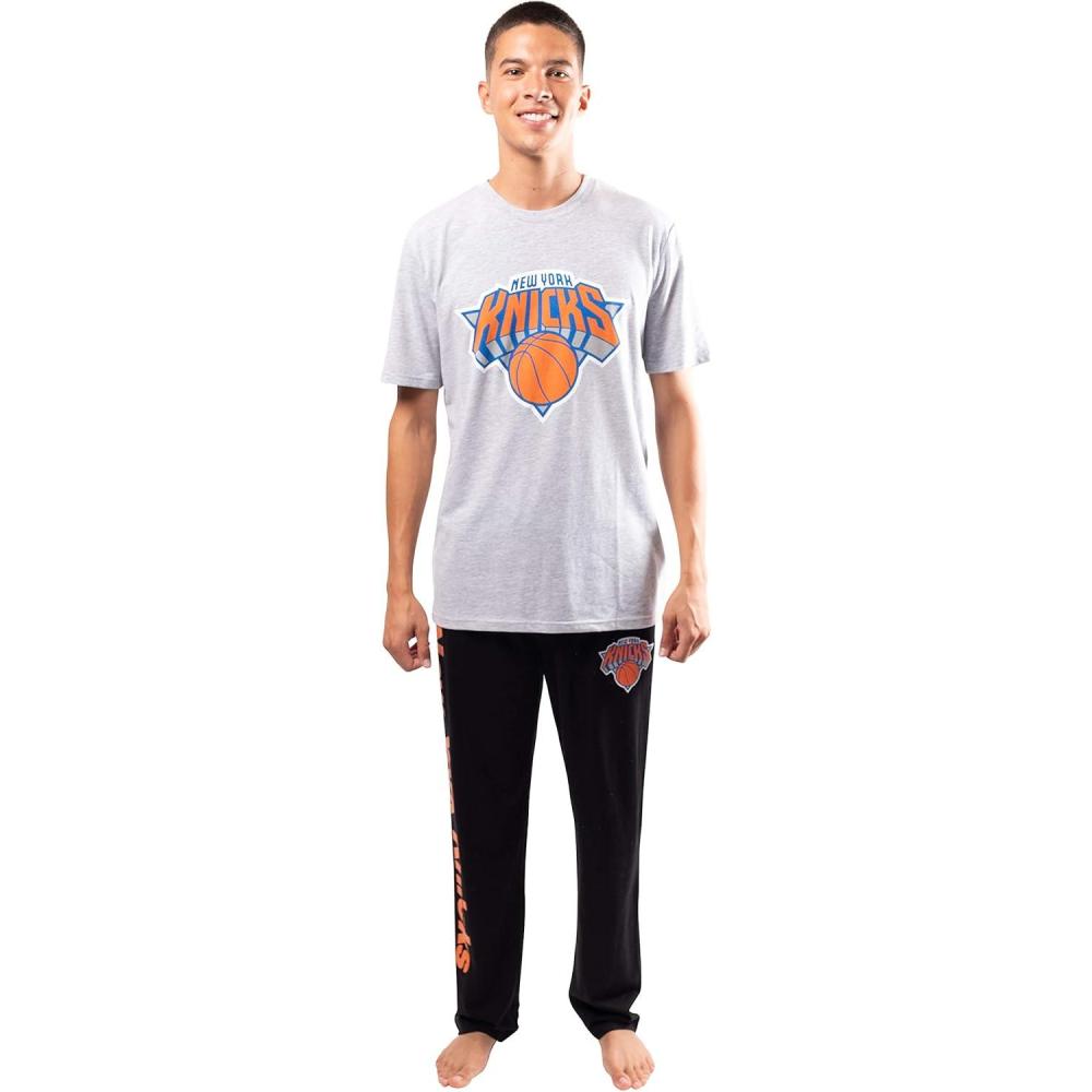 imageUltra Game Mens NBA Official 2Piece Super Soft Tee Shirt ampamp Lounge Pants SetNew York Knicks