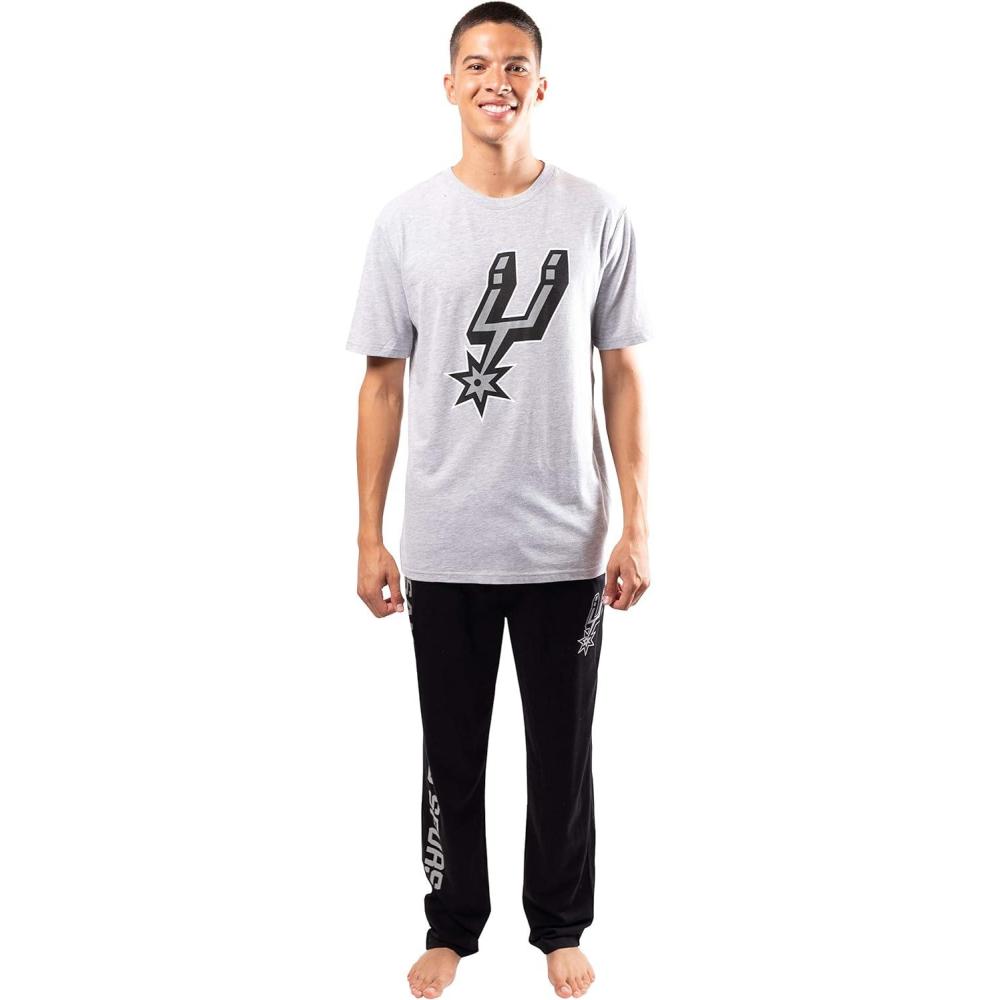 imageUltra Game Mens NBA Official 2Piece Super Soft Tee Shirt ampamp Lounge Pants SetSan Antonio Spurs
