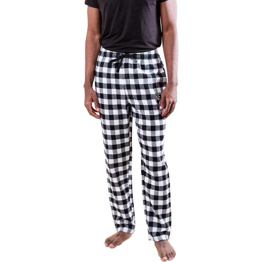 imageUltra Game Mens NBA Official Sleepwear Super Soft Flannel Pajama Loungewear PantsBrooklyn Nets