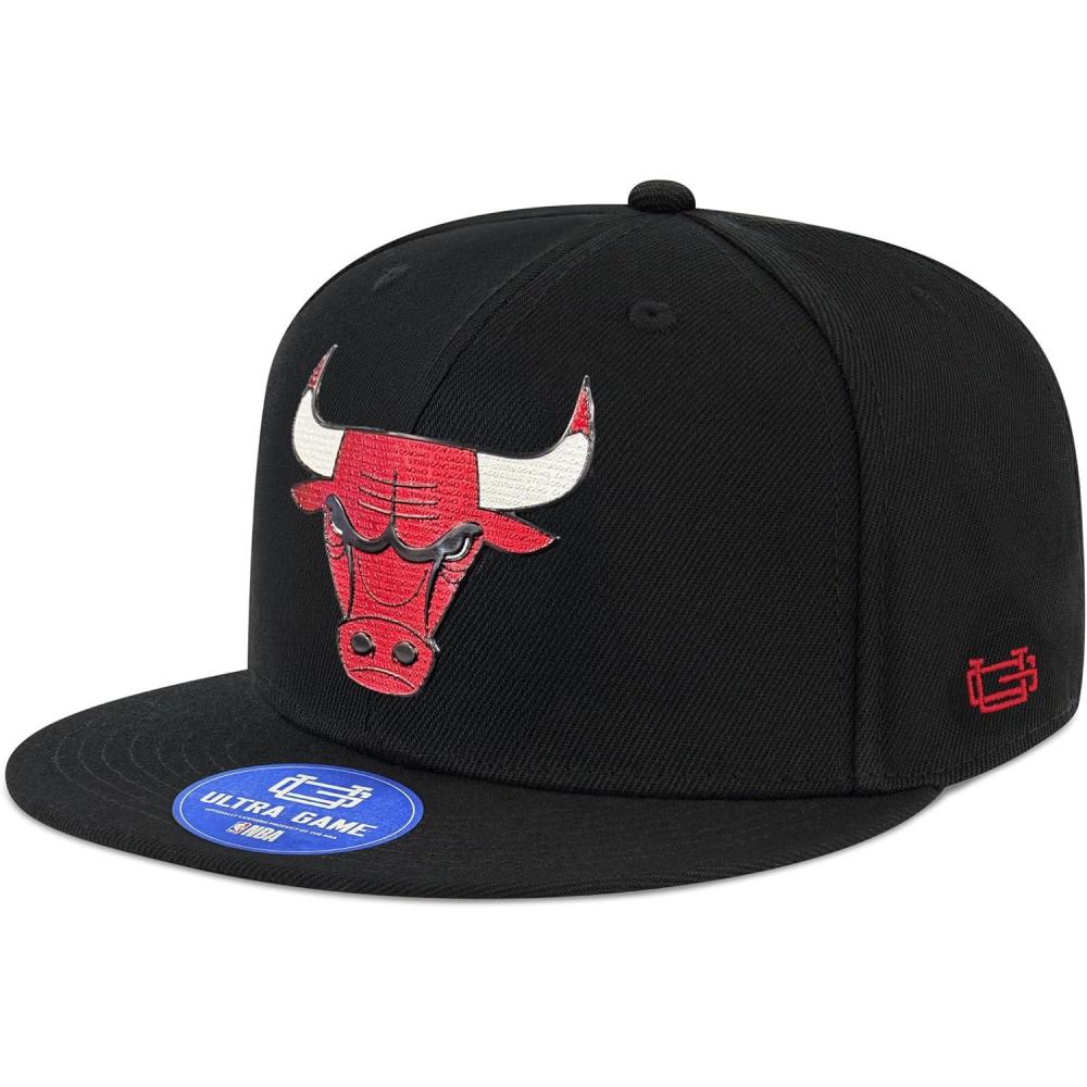 imageUltra Game Mens NBA Official Twill Snap Back Ultimate Baseball Cap HatBlack
