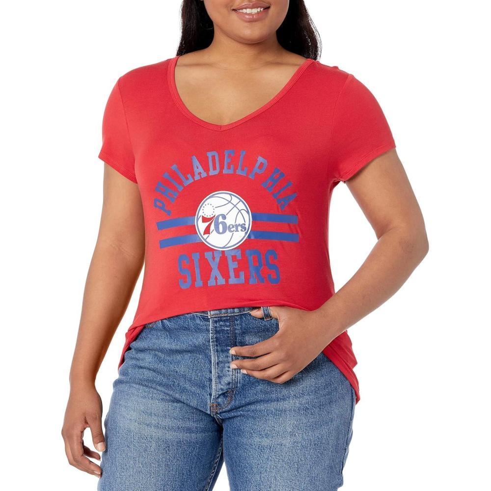 imageUltra Game Womens NBA Official VNeck Rhinestone Short Sleeve Tee ShirtTeam Color