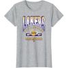 LOS ANGELES LAKERS Homecourt Advantage T-Shirt – Black, Unisex-Adults/Kids, Short Sleeve, Crew Neck, Polyester, NBA Team Logo, Small(Heather Grey)