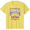 LOS ANGELES LAKERS Homecourt Advantage T-Shirt – Black, Unisex-Adults/Kids, Short Sleeve, Crew Neck, Polyester, NBA Team Logo, Small(Lemon Yellow)