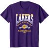LOS ANGELES LAKERS Homecourt Advantage T-Shirt – Black, Unisex-Adults/Kids, Short Sleeve, Crew Neck, Polyester, NBA Team Logo, Small(Purple)