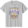 LOS ANGELES LAKERS Homecourt Advantage T-Shirt – Black, Unisex-Adults/Kids, Short Sleeve, Crew Neck, Polyester, NBA Team Logo, Small(Silver Grey)