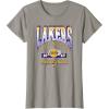 LOS ANGELES LAKERS Homecourt Advantage T-Shirt – Black, Unisex-Adults/Kids, Short Sleeve, Crew Neck, Polyester, NBA Team Logo, Small(Slate Grey)