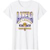 LOS ANGELES LAKERS Homecourt Advantage T-Shirt – Black, Unisex-Adults/Kids, Short Sleeve, Crew Neck, Polyester, NBA Team Logo, Small(White)