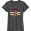 LOS ANGELES LAKERS NBA Los Angeles Lakers Courtside Grey Classic Fit Crew Neck T-Shirt(Dark Heather Grey)