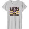 LOS ANGELES LAKERS NBA Los Angeles Lakers Courtside Grey Classic Fit Crew Neck T-Shirt(Silver Grey)