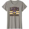LOS ANGELES LAKERS NBA Los Angeles Lakers Courtside Grey Classic Fit Crew Neck T-Shirt(Slate Grey)