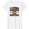 LOS ANGELES LAKERS NBA Los Angeles Lakers Courtside Grey Classic Fit Crew Neck T-Shirt(White)