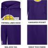 Ultra Game Adults NBA Official Classic Embroidered Hoodie Sweatshirt(Team Color)
