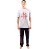 Ultra Game Men’s NBA Official 2-Piece Super Soft Tee Shirt & Lounge Pants Set(Houston Rockets)