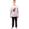 Ultra Game Men’s NBA Official 2-Piece Super Soft Tee Shirt & Lounge Pants Set(Miami Heat)