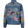 Ultra Game Men’s NBA Official Distressed Multi-Team Denim Patch Jean Jacket(Denim)