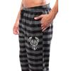 Ultra Game Men’s NBA Official Sleepwear Super Soft Flannel Pajama Loungewear Pants(Milwaukee Bucks)