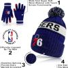 Ultra Game Men’s NBA Official Super Soft Winter Beanie Hat with Extra Warm Touch Screen Gloves(Team Color)